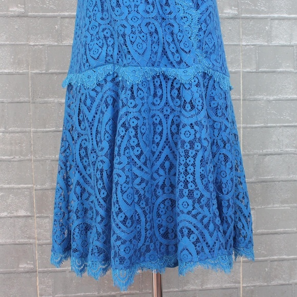 Free People Ocean Blue Heart in Two Layered Lace Mini Cami Dress XS - Picture 4 of 8